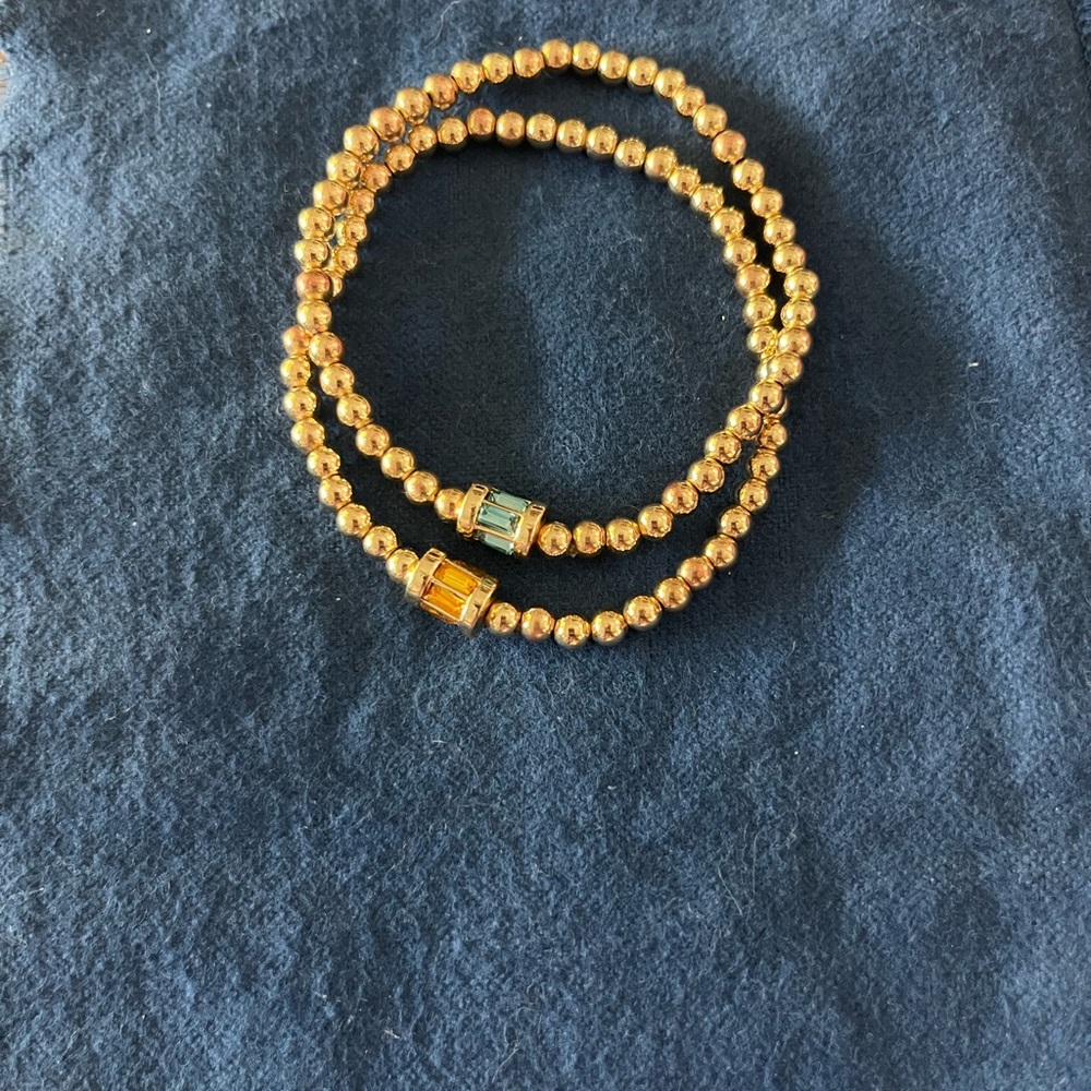 Baublebar Elegant Gold Beaded Bracelet for November (orange stone) birthdays